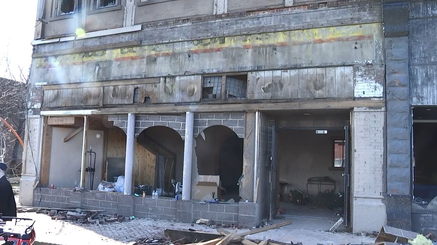 Yahweh Baptist Church in Mayfield Court Square was damaged in Friday night's brutal storms.